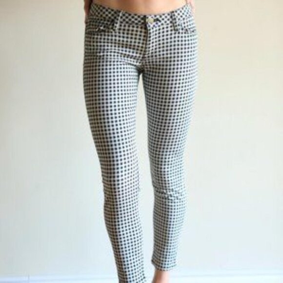 Iconic Y2k Guess Jeans Black White Gingham Check Stretchy Low Rise Jeans - Picture 5 of 16